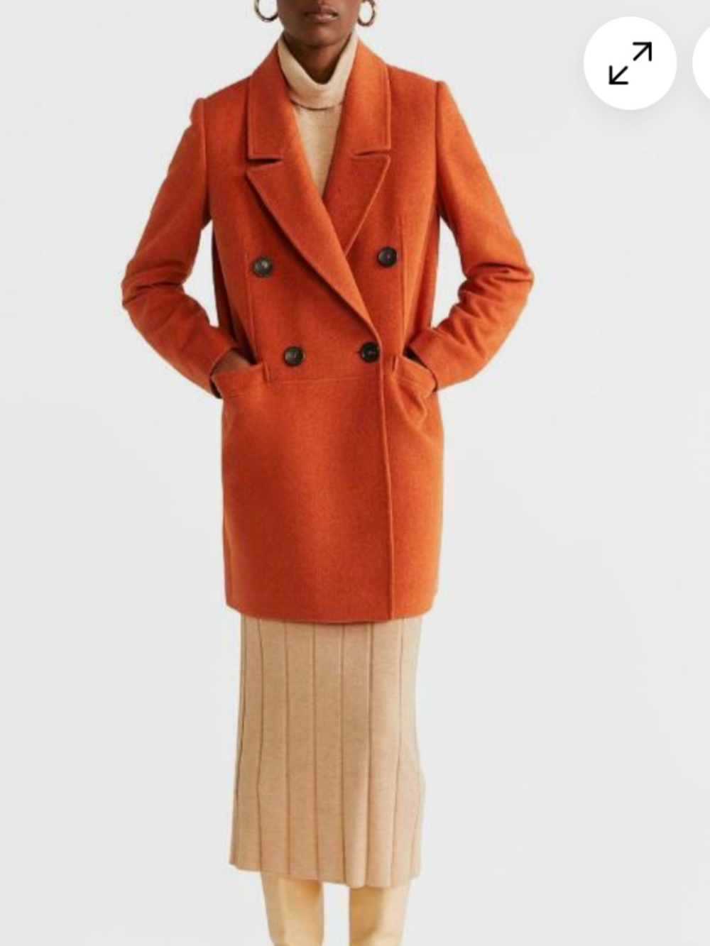 MANGO - Structure Coat - Burnt Orange - XS